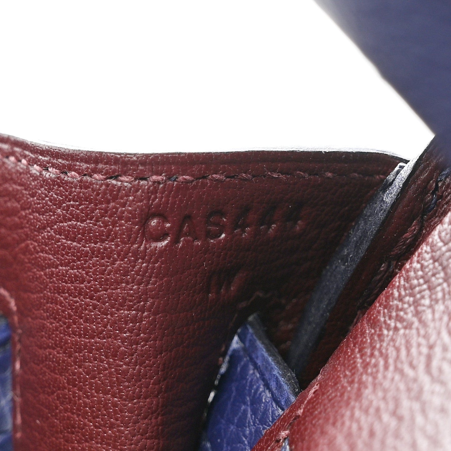Togo Swift Officier Birkin 25 Bleu Encre Bordeaux