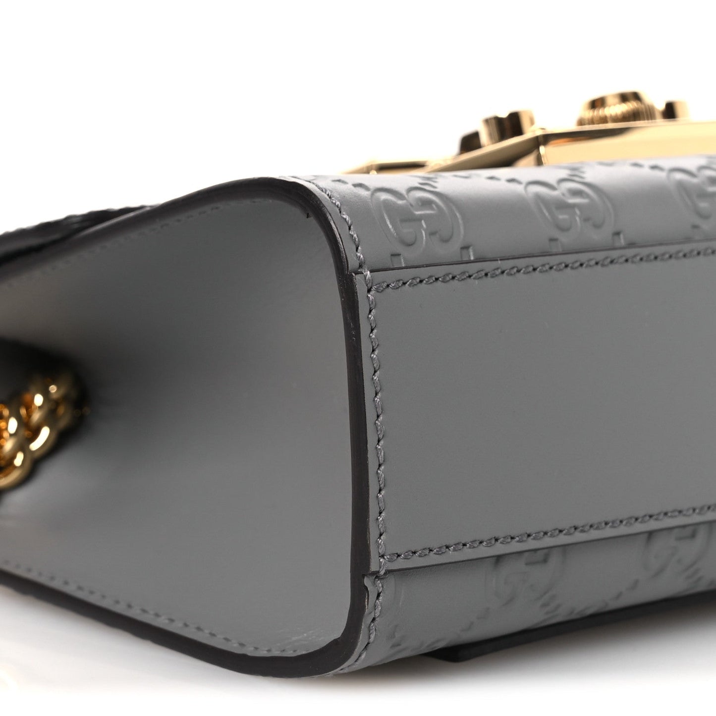 Guccissima Small Padlock Shoulder Bag Grey