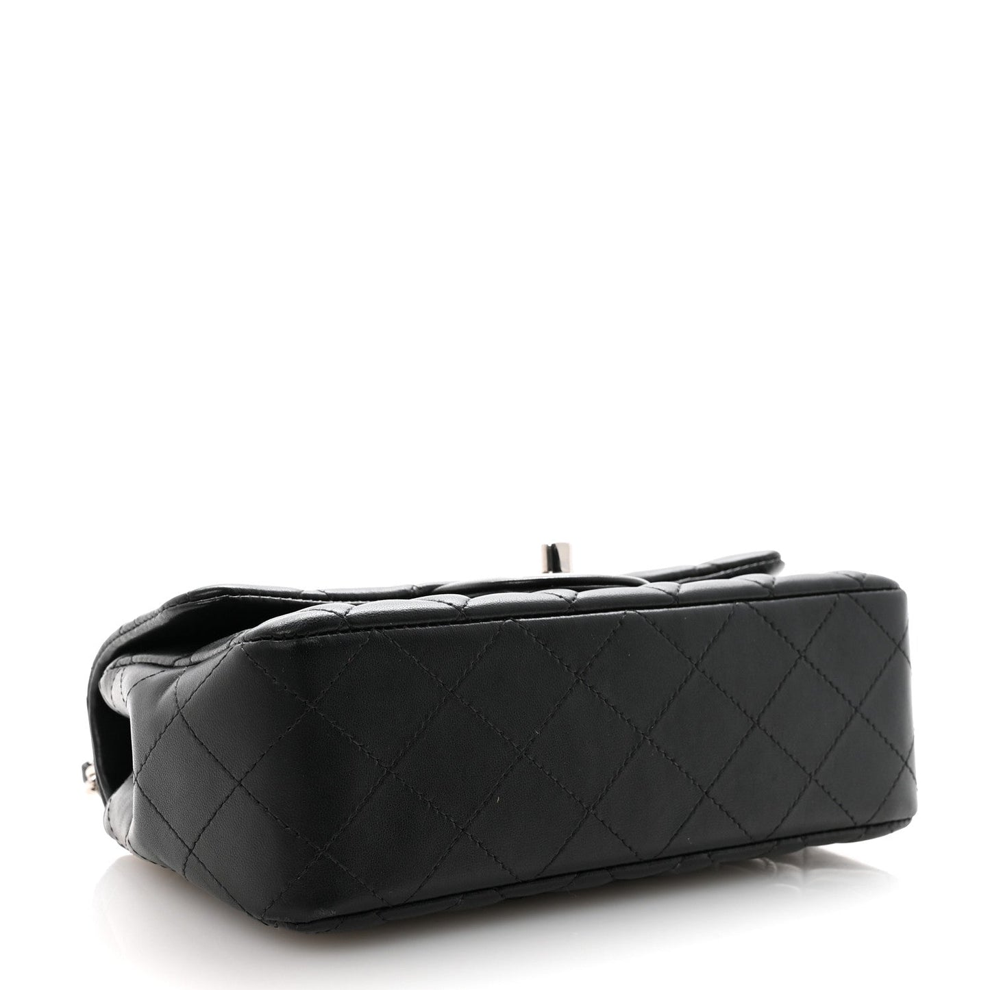 Lambskin Quilted Mini Rectangular Flap Black
