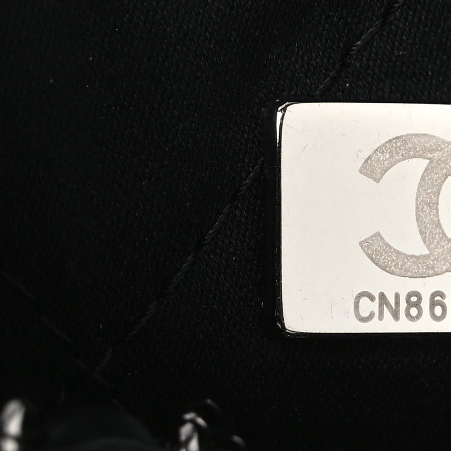 Denim Quilted Floral Print Mini Chanel 22 Black Grey