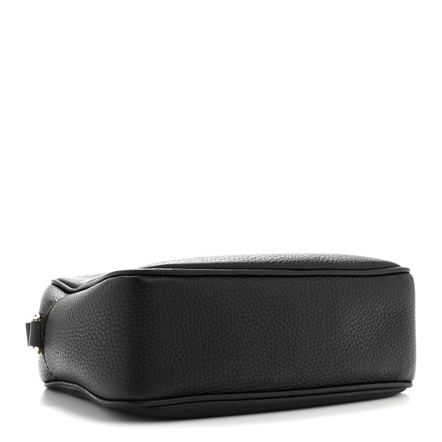 Pebbled Calfskin Small Soho Disco Bag Black