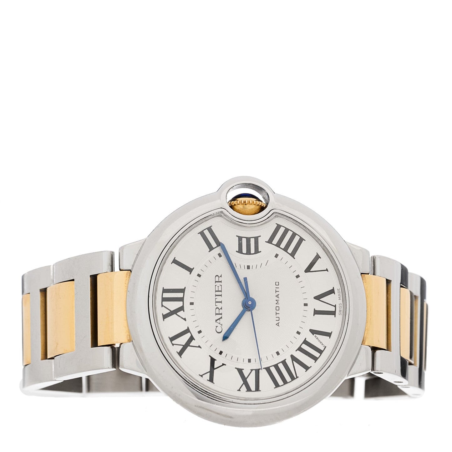 Stainless Steel 18K Yellow Gold 36mm Ballon Bleu De Cartier Automatic Watch