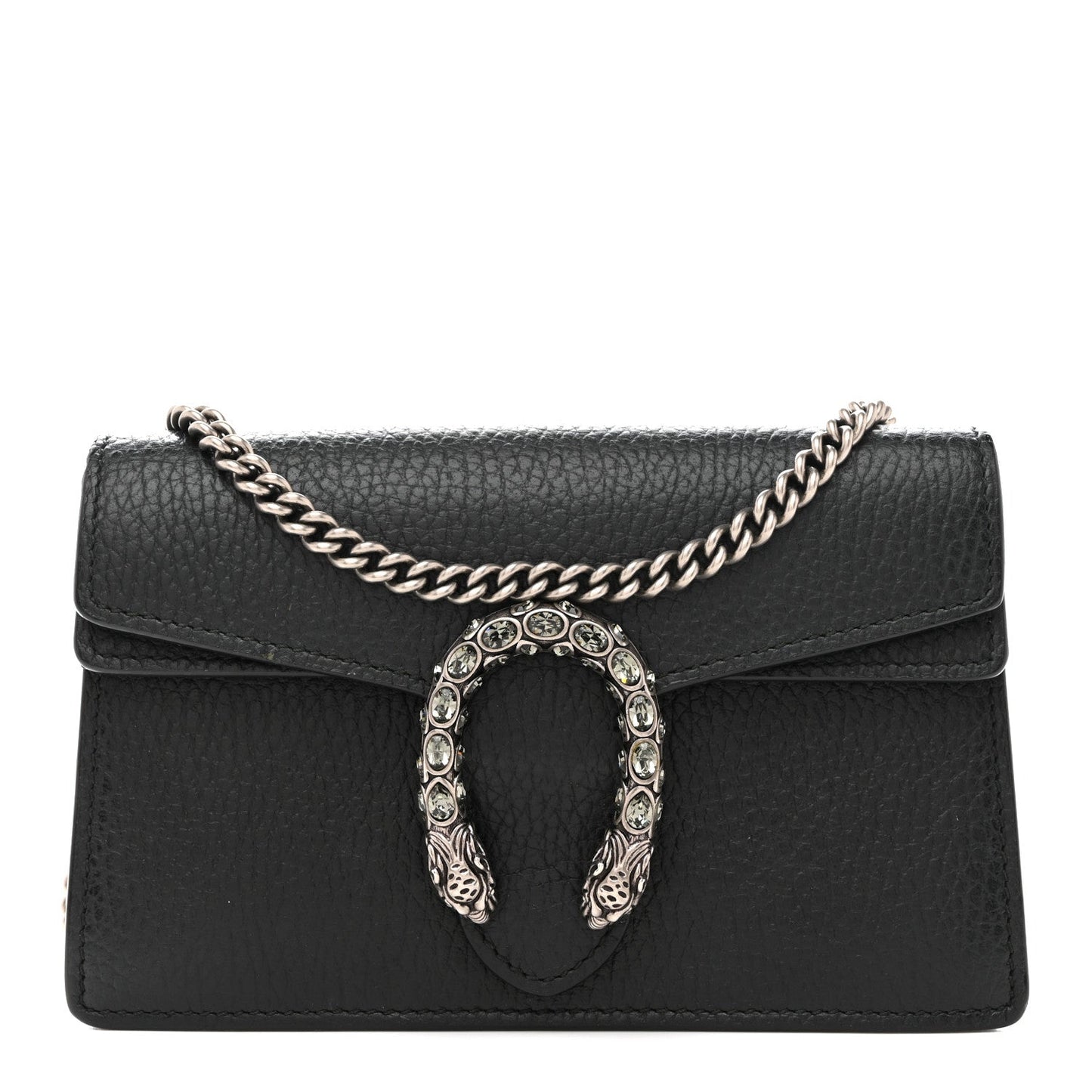 Dollar Calfskin Crystal Super Mini Dionysus Shoulder Bag Black