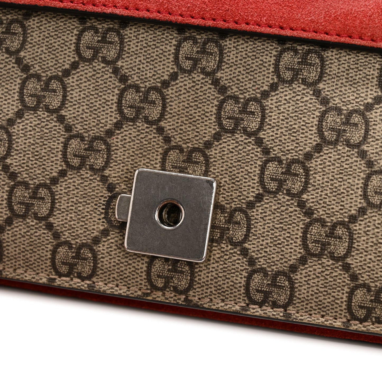 GG Supreme Monogram Mini Dionysus Shoulder Bag Hibiscus Red