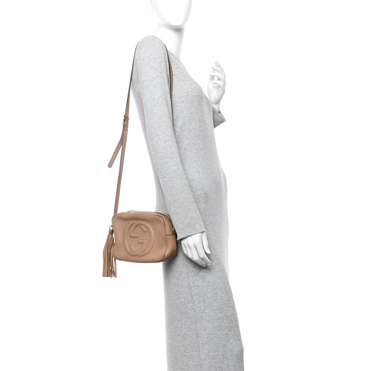 Pebbled Calfskin Small Soho Disco Bag Camelia
