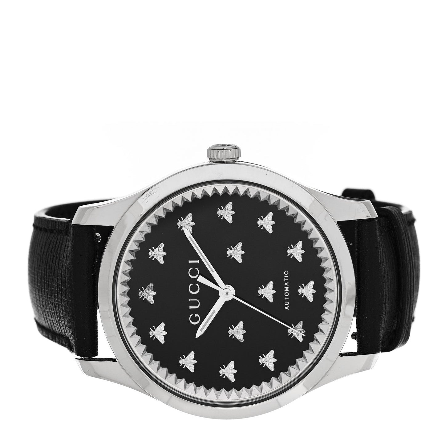 Stainless Steel Calfskin 42mm G-Timeless Bee Automatic Watch Black