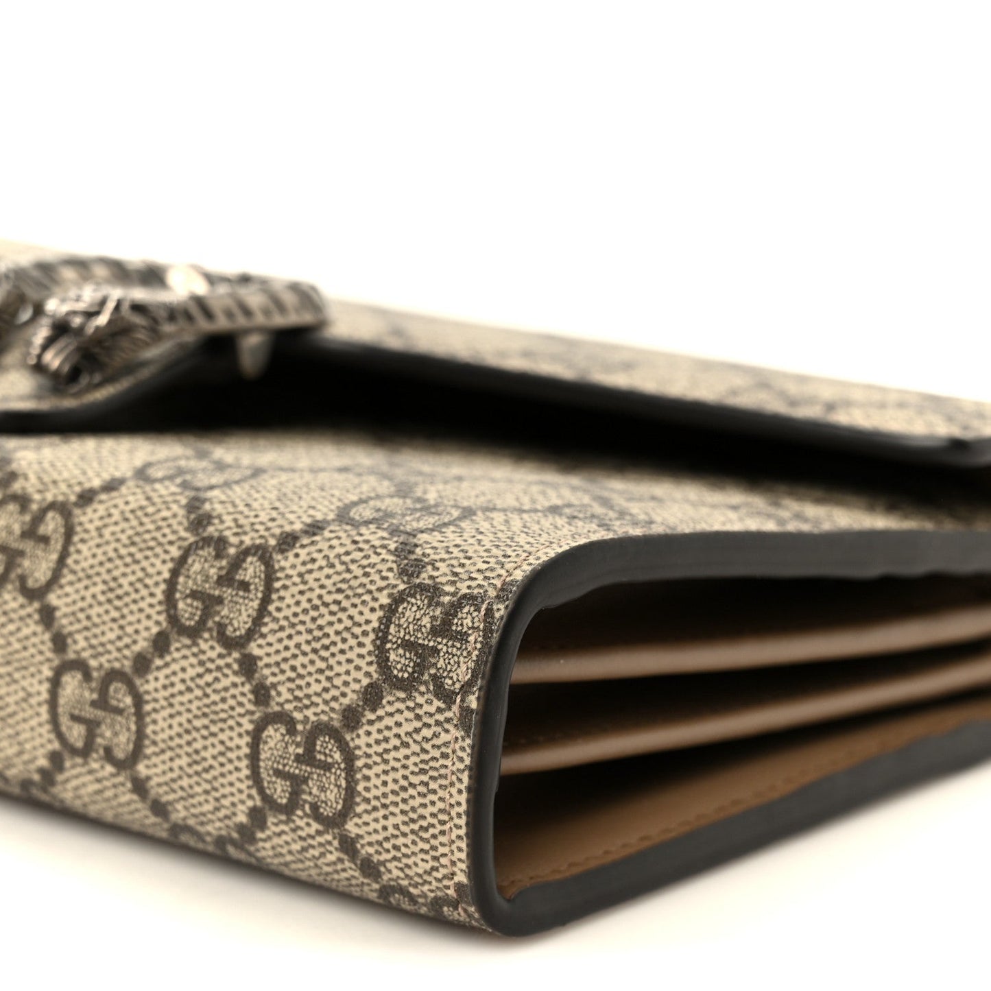 GG Supreme Monogram Mini Dionysus Chain Wallet Beige Taupe