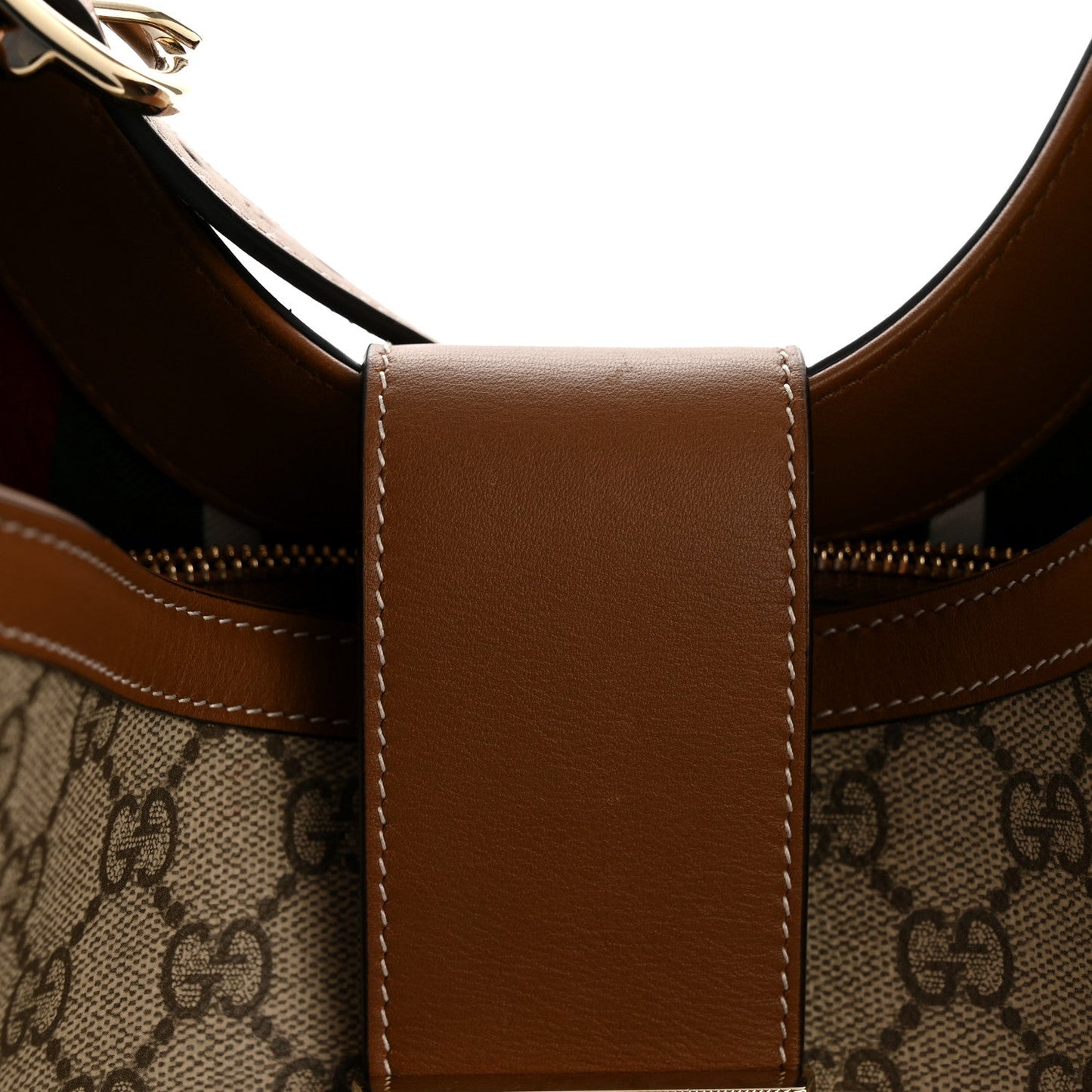 GG Icon Monogram Padlock Shoulder Bag Beige Dark Brown