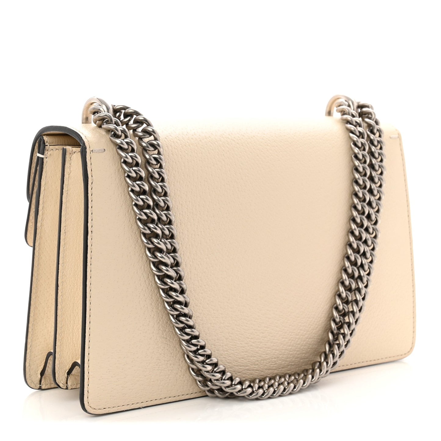 Textured Calfskin Crystal Small Dionysus Shoulder Bag Mystic White