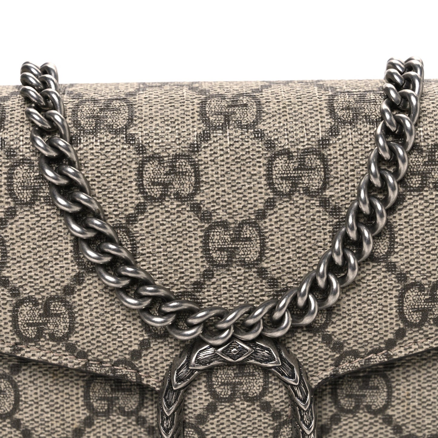 GG Supreme Monogram Mini Dionysus Chain Wallet Beige Taupe
