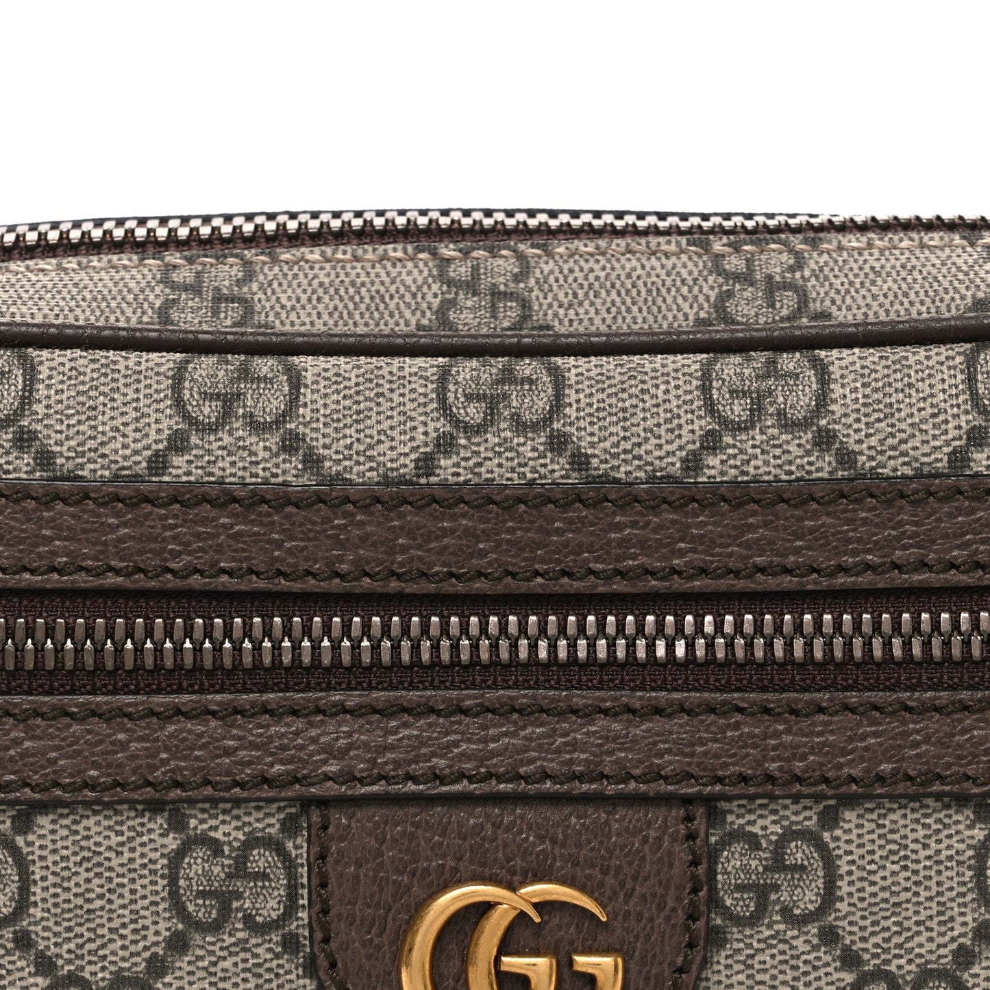 Soft GG Supreme Monogram Medium Ophidia Belt Bag Dark Brown