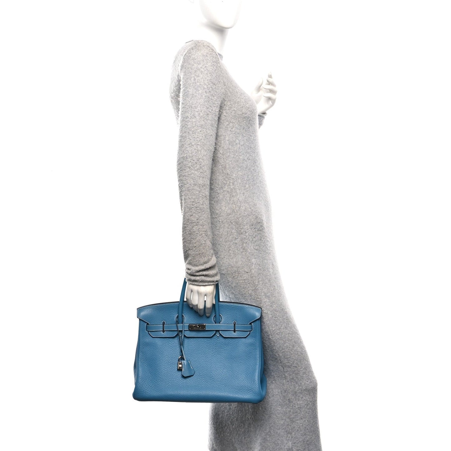 Taurillon Clemence Birkin 35 Blue Jean