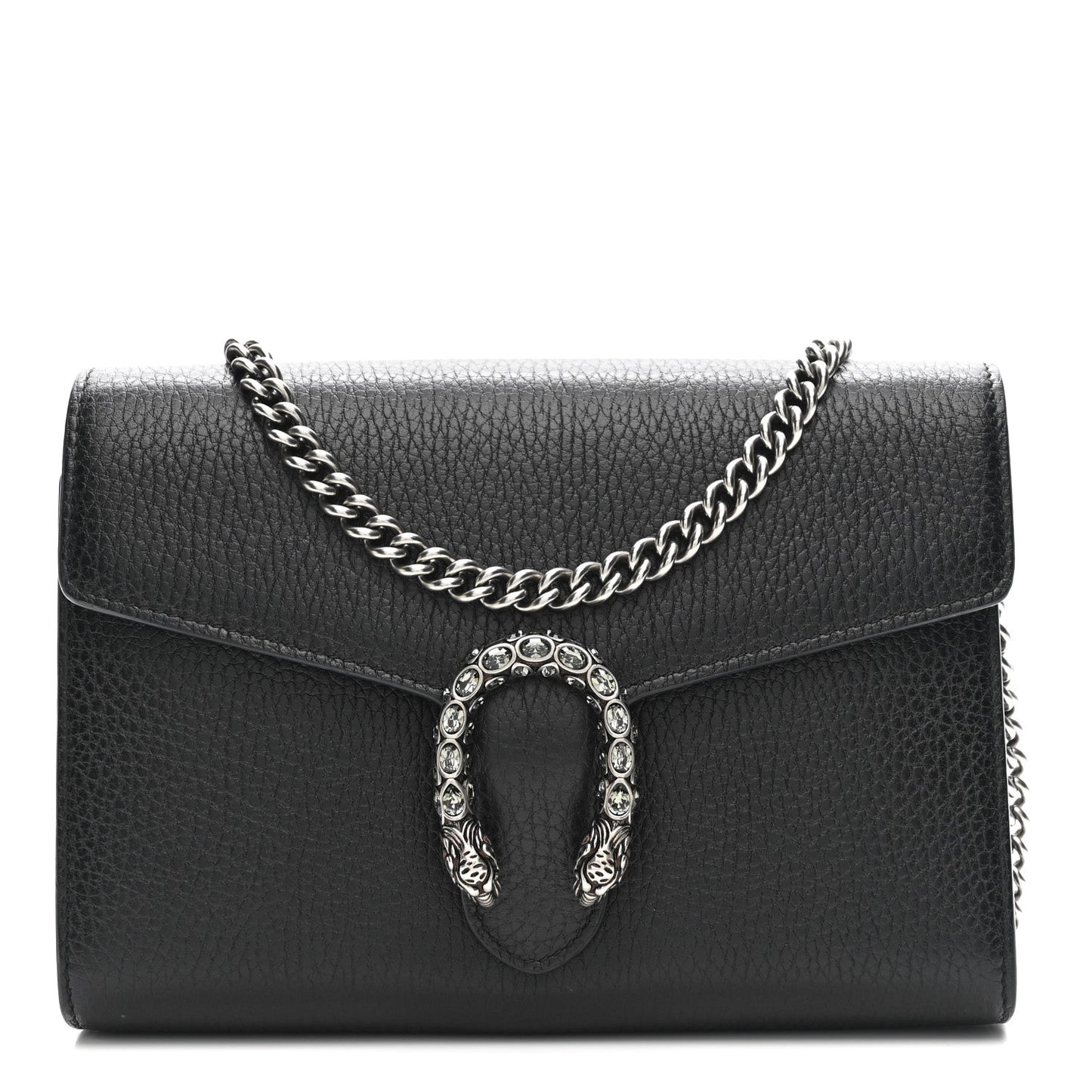 Calfskin Mini Dionysus Chain Wallet Black