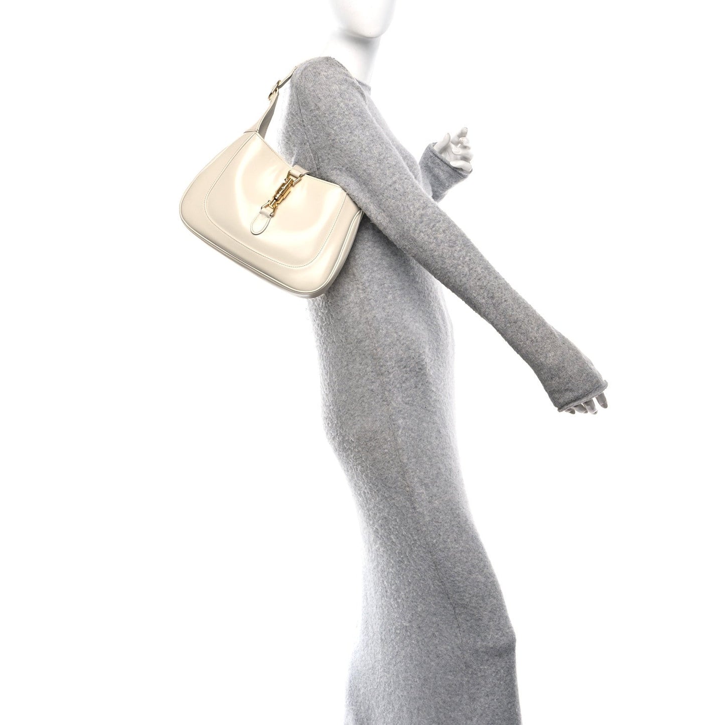 Boarded Dyana Lux Calfskin Small Jackie 1961 Hobo Mystic White
