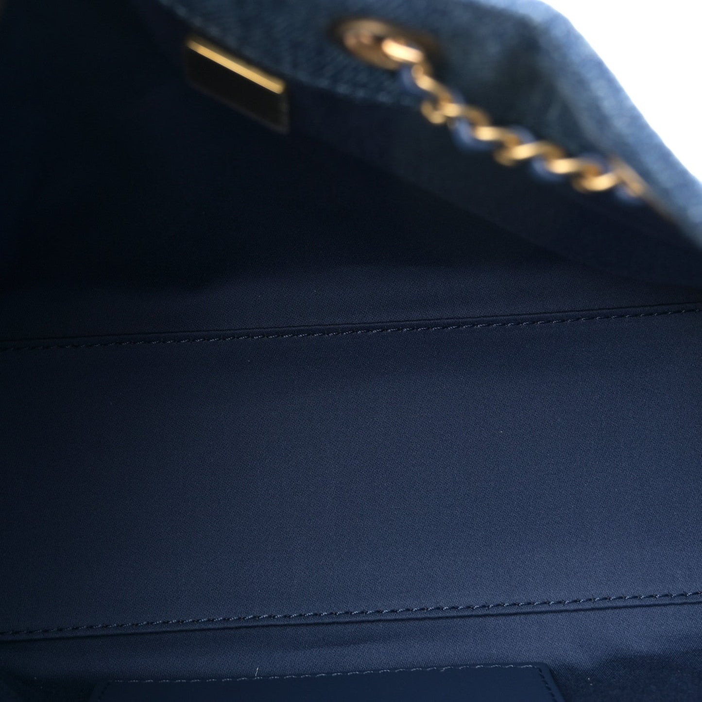 Washed Denim Quilted Mini Chanel 25 Handbag Blue