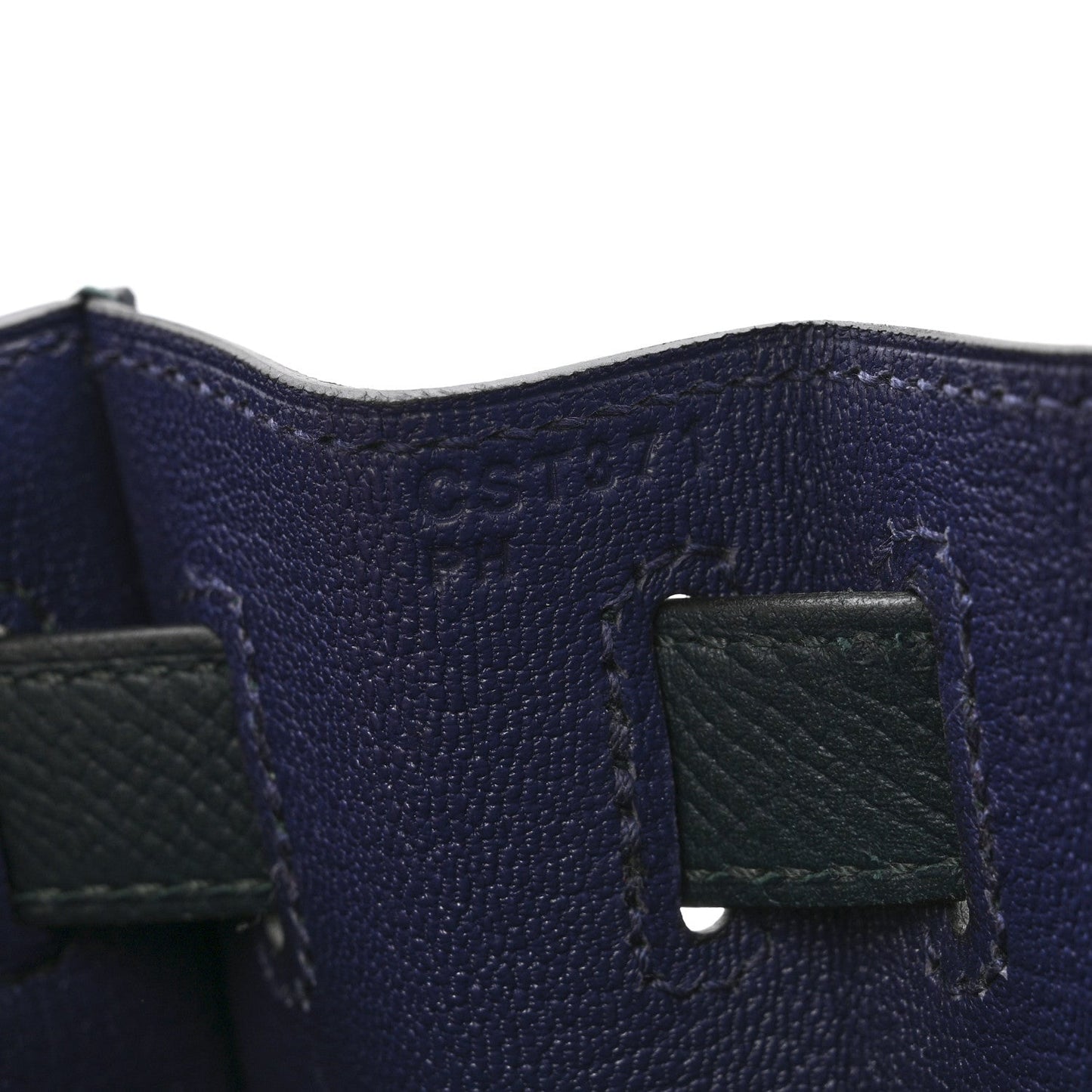 Epsom Sombrero Taurillon Clemence Kellygraphie Lettre H Kelly Sellier 28 Vert Cypress Bleu Obscur Malachite Bleu Encre