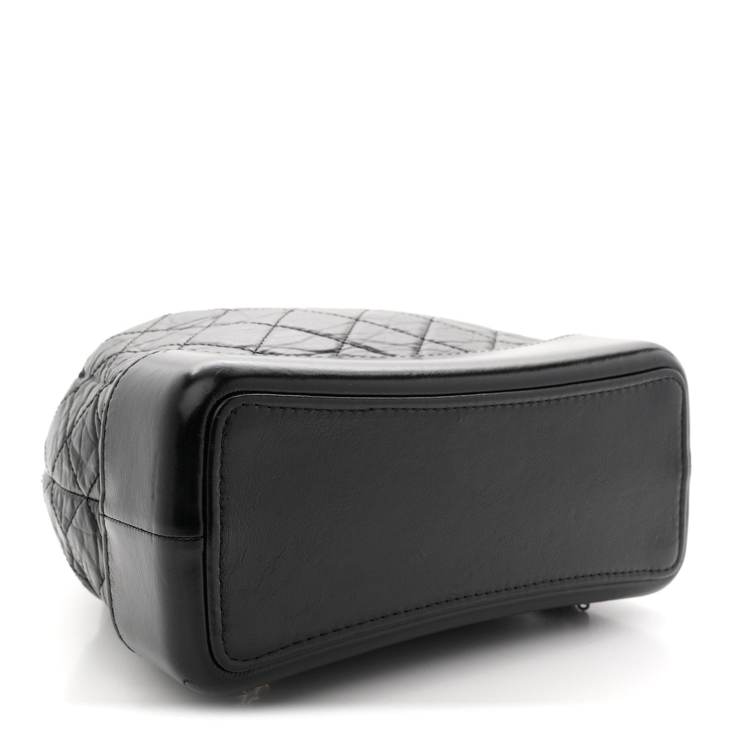 Aged Calfskin Quilted Small Gabrielle Backpack Black