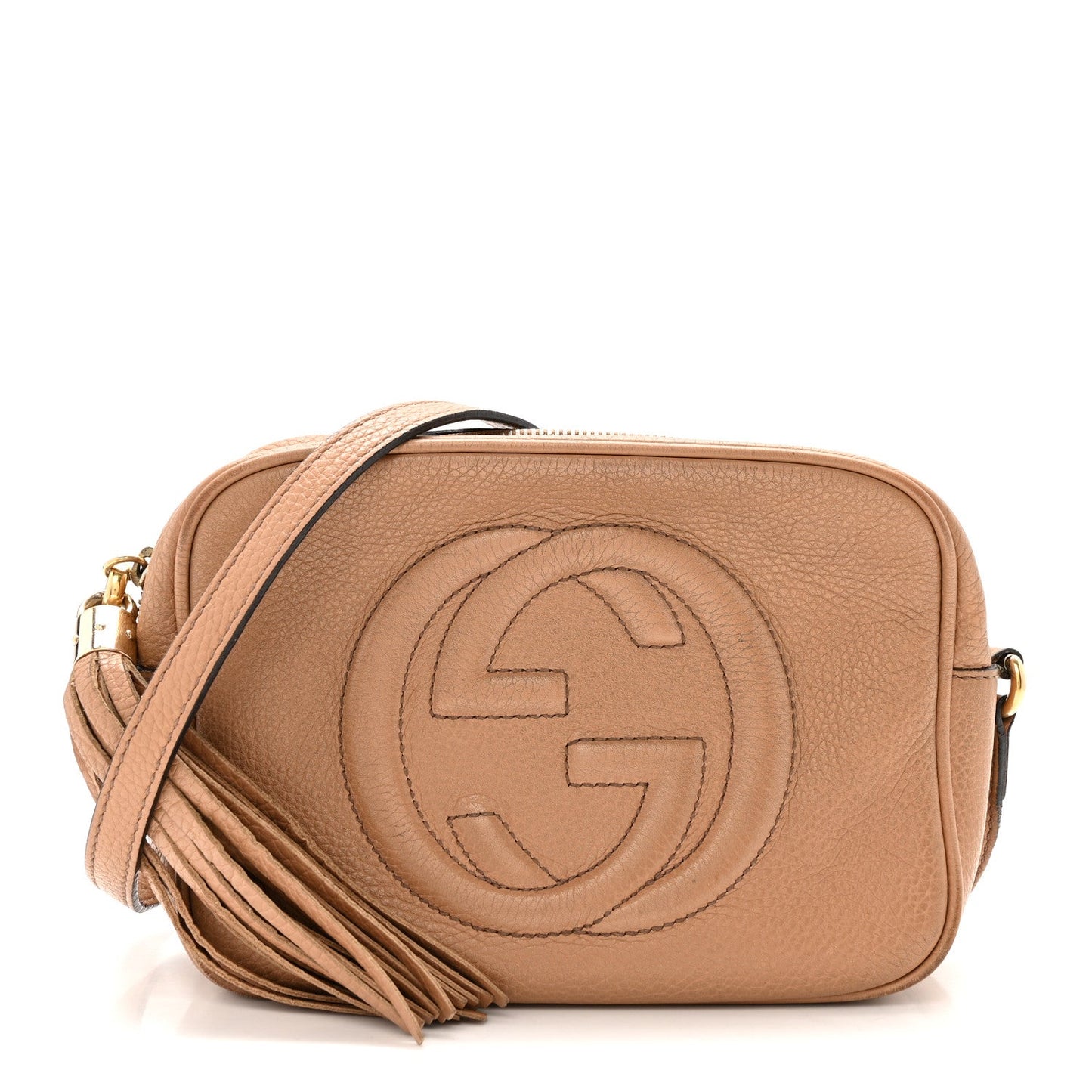 Pebbled Calfskin Small Soho Disco Bag Camelia