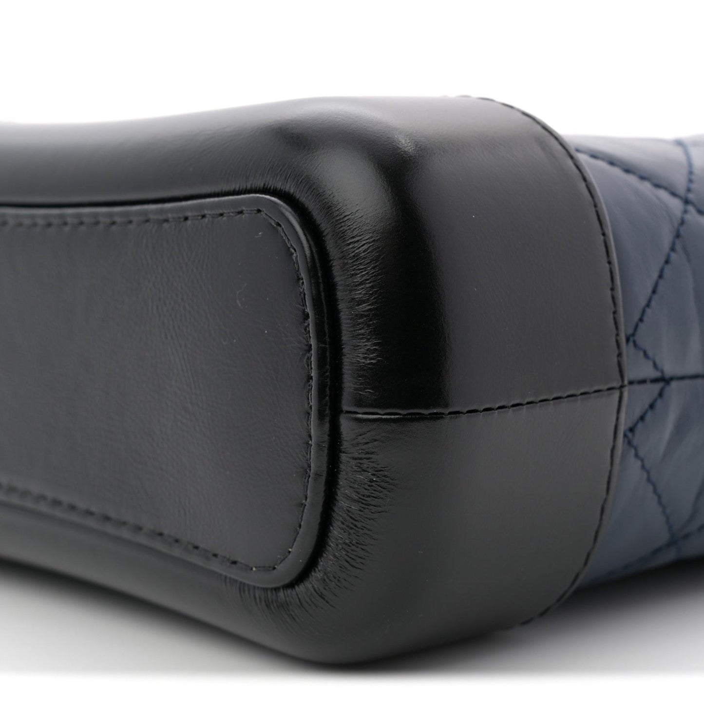 Aged Calfskin Quilted Small Gabrielle Hobo Navy Black