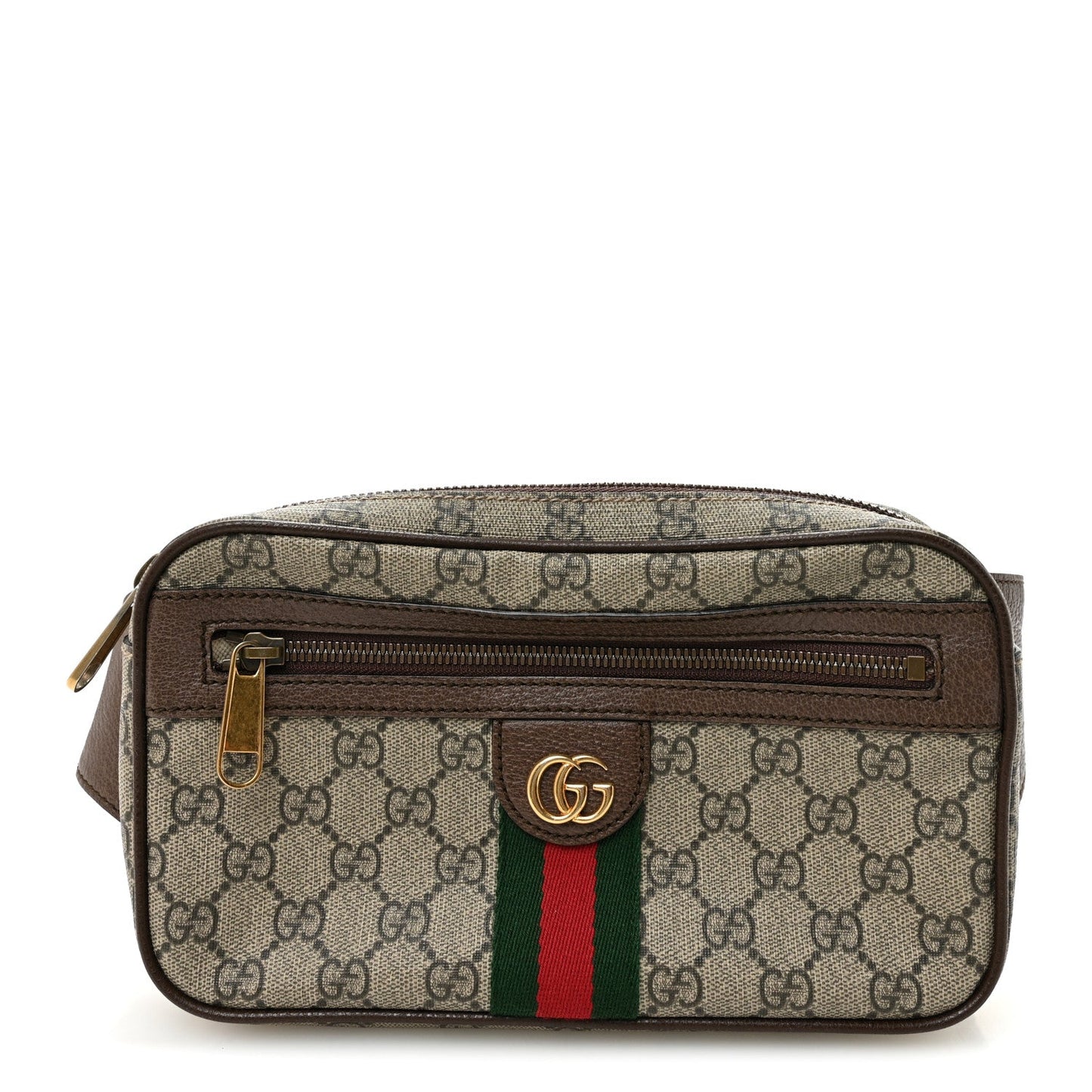 Soft GG Supreme Monogram Medium Ophidia Belt Bag Dark Brown