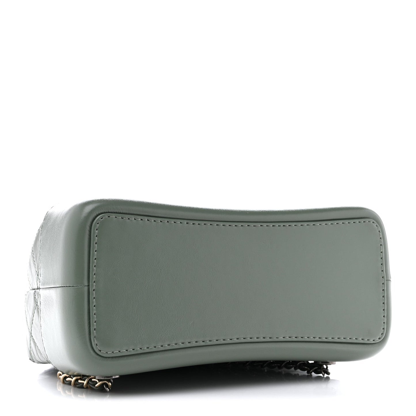 Aged Calfskin Quilted Small Gabrielle Backpack Green