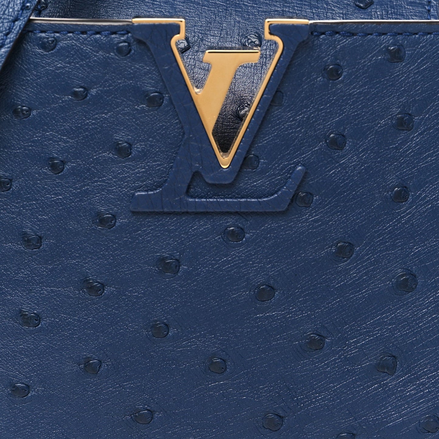 Ostrich Capucines Mini Indigo