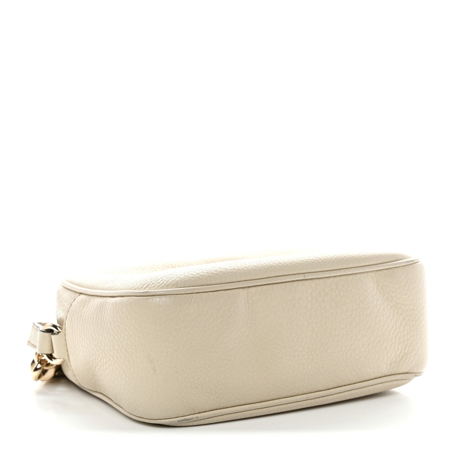 Pebbled Calfskin Small Soho Disco Bag Off White