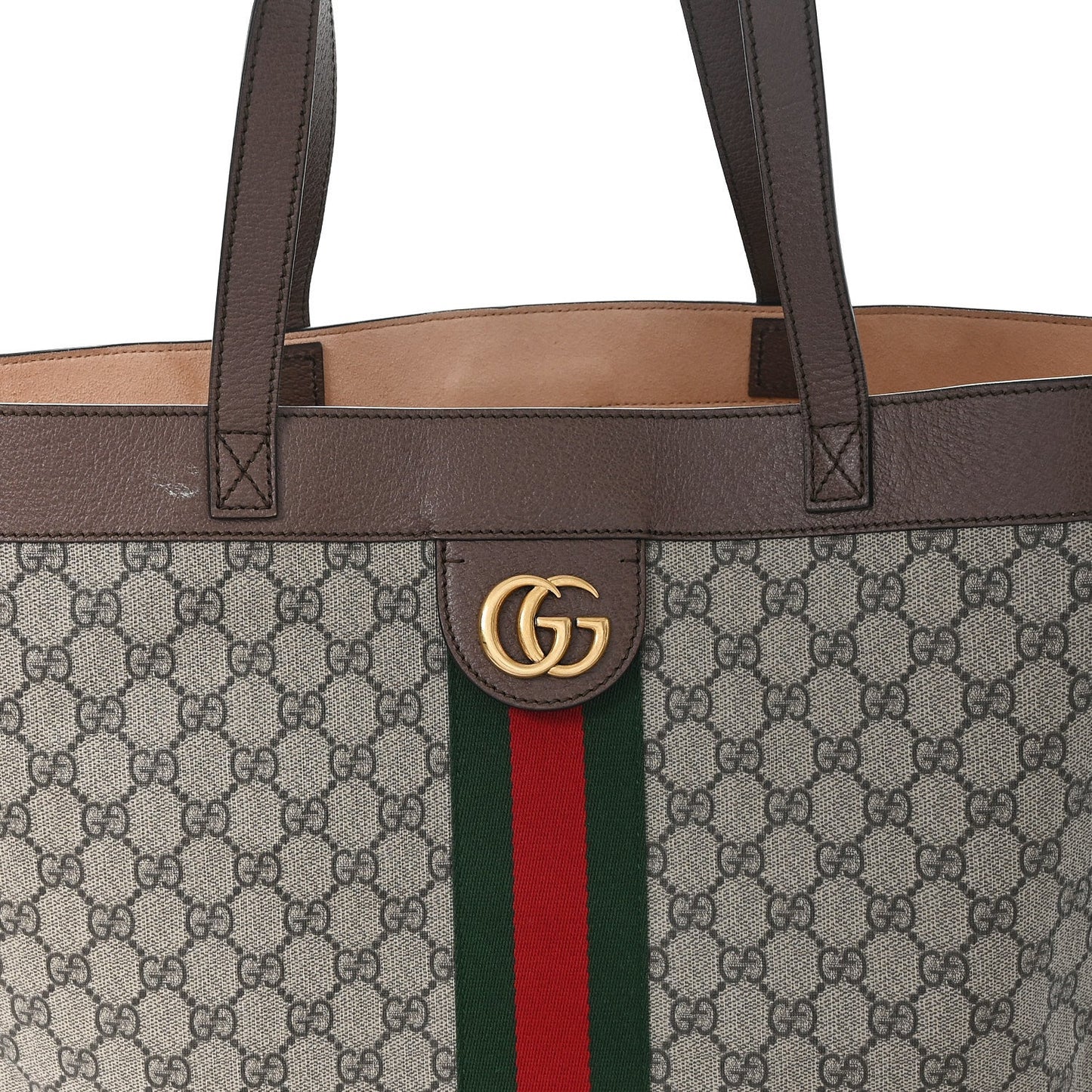 GG Supreme Monogram Web Ophidia Tote Brown