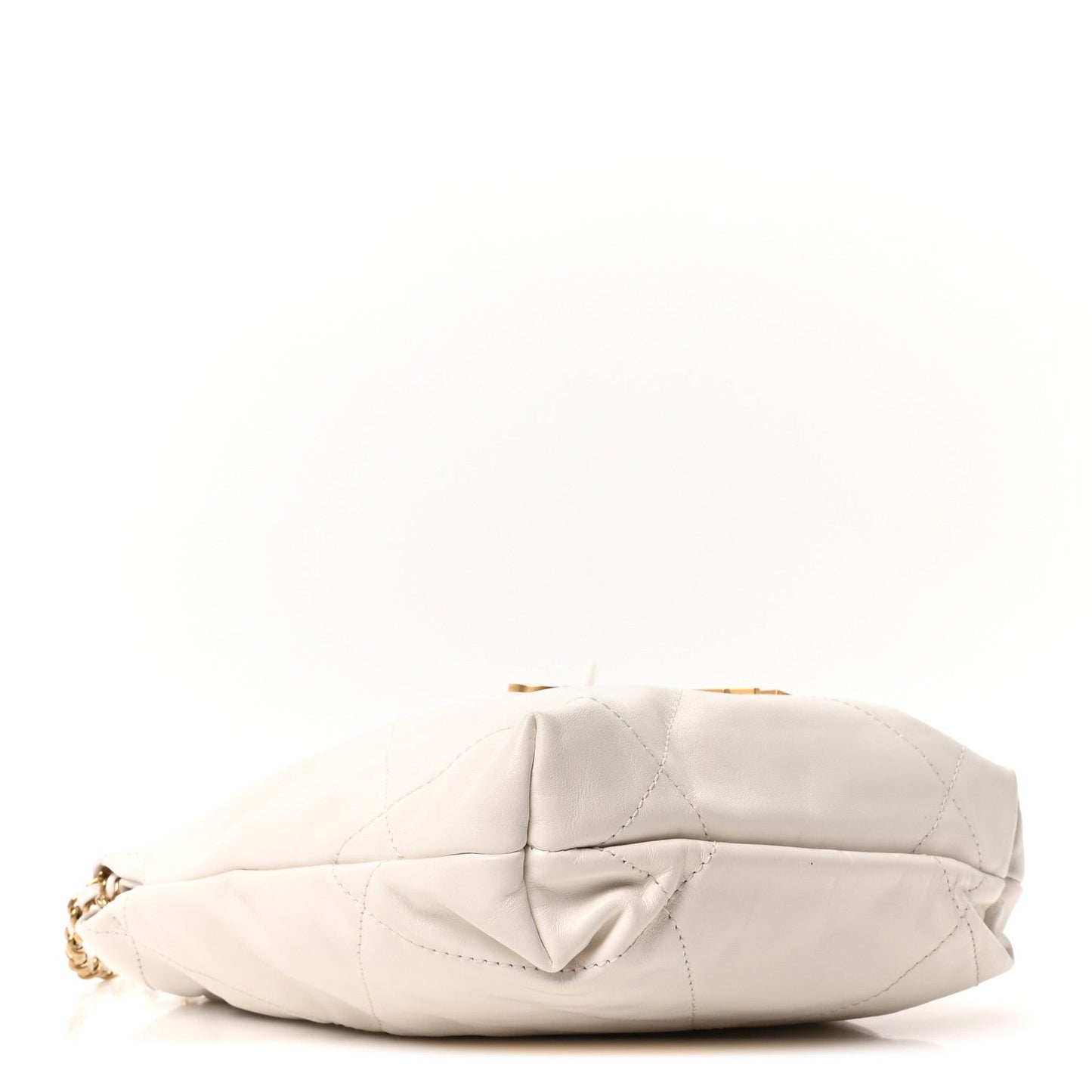 Shiny Calfskin Quilted Mini Chanel 22 White