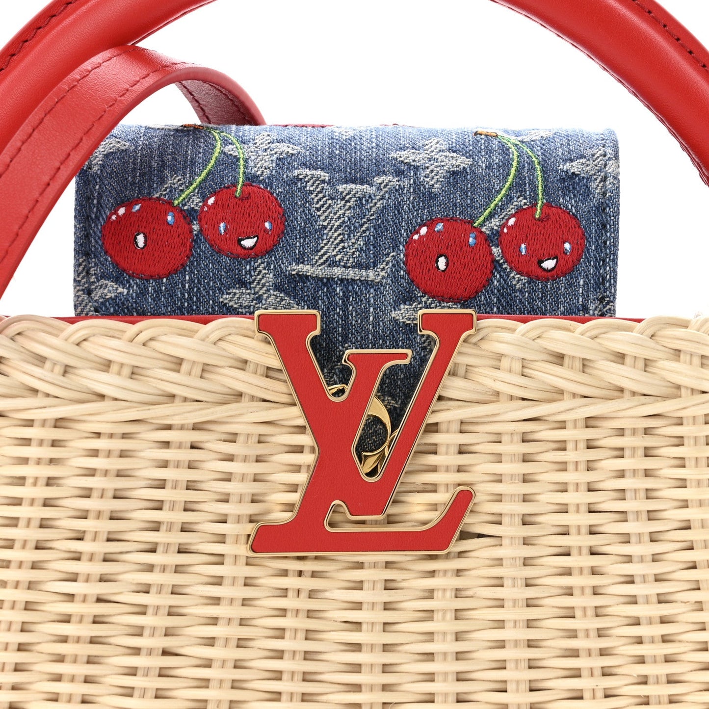 LV X TM Rattan Denim Calfskin Cerises Capucines Mini