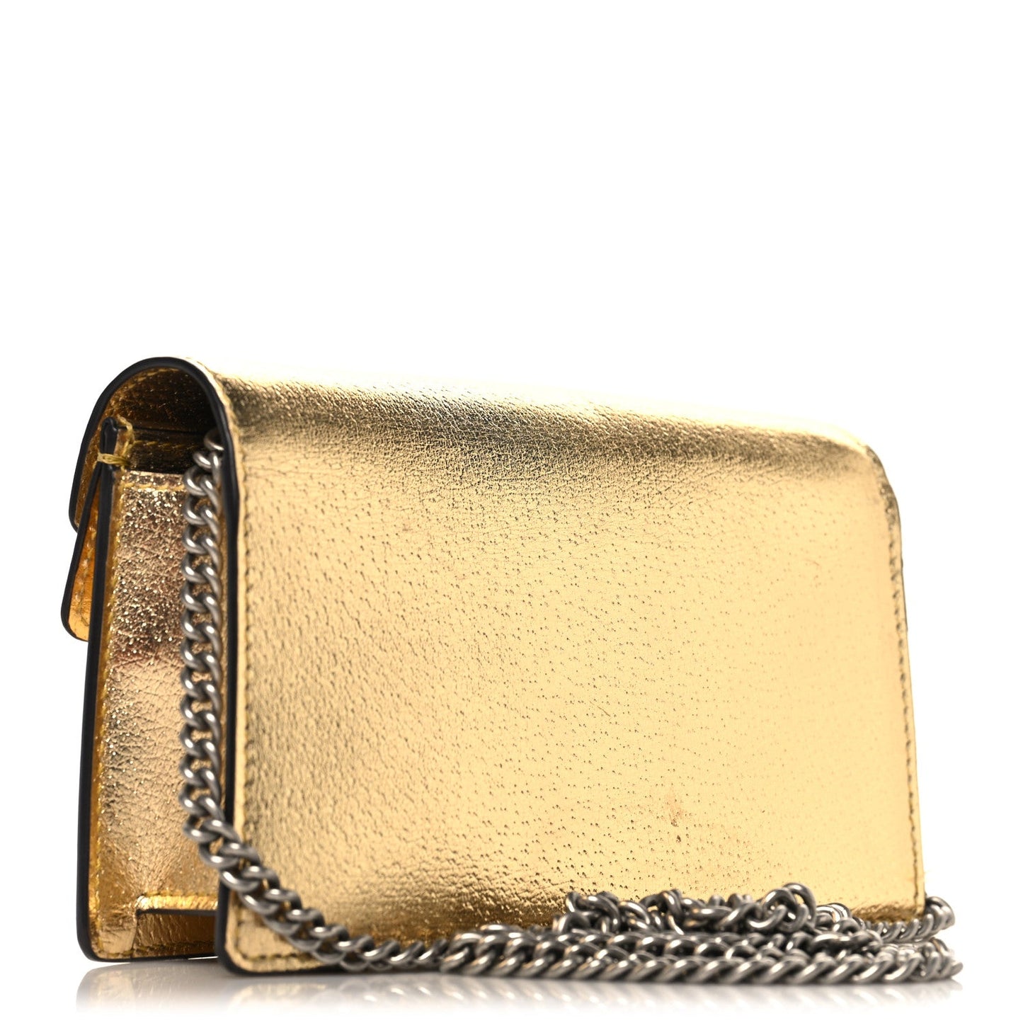 Metallic Calfskin Super Mini Dionysus Shoulder Bag Gold