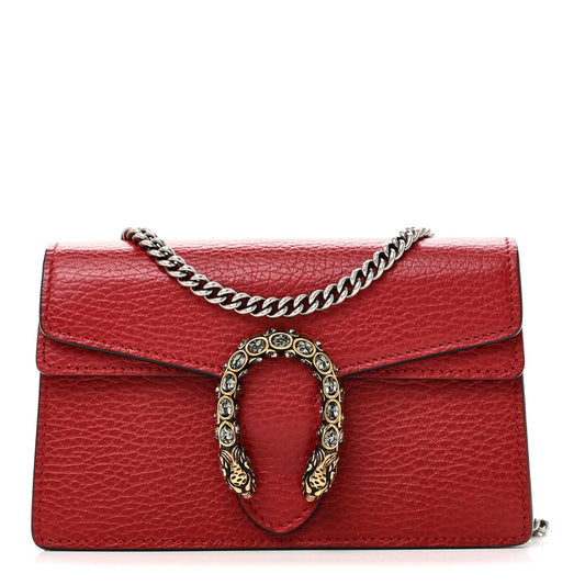Dollar Calfskin Swarovski Crystal Small Dionysus Shoulder Bag Hibiscus Red