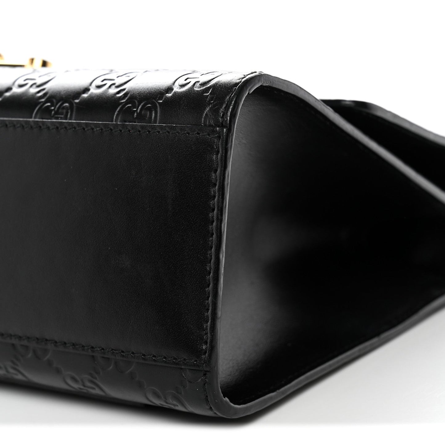 Guccissima Medium Padlock Shoulder Bag Black