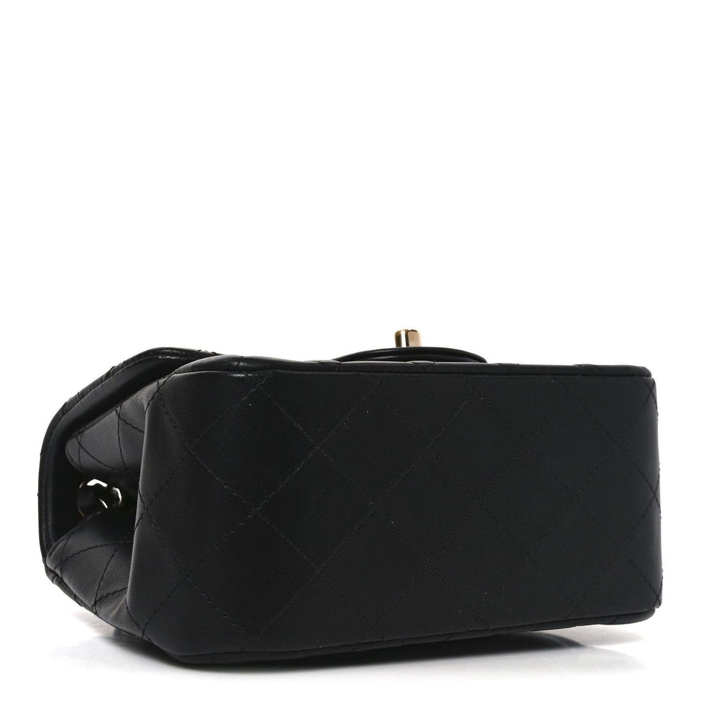 Lambskin Quilted Mini Square Flap Black