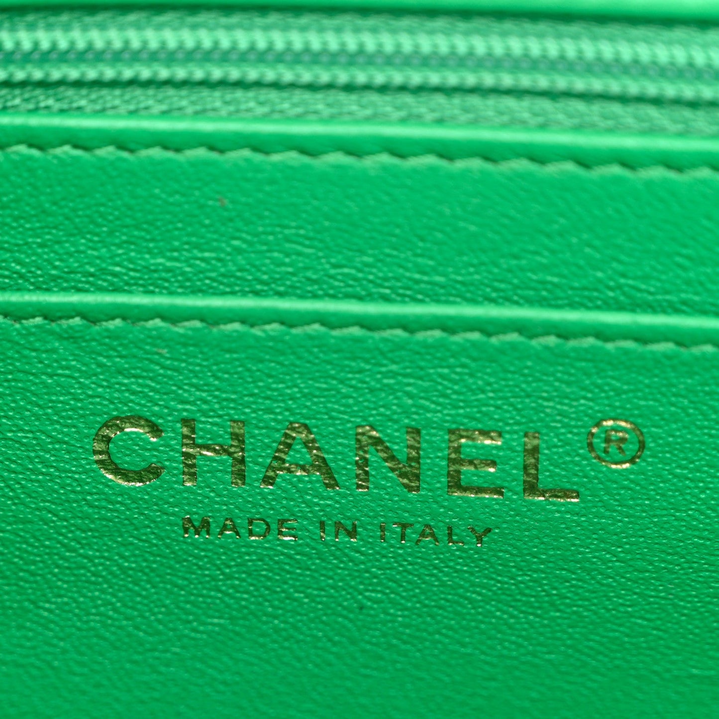 Lambskin Quilted Mini Square Flap Green