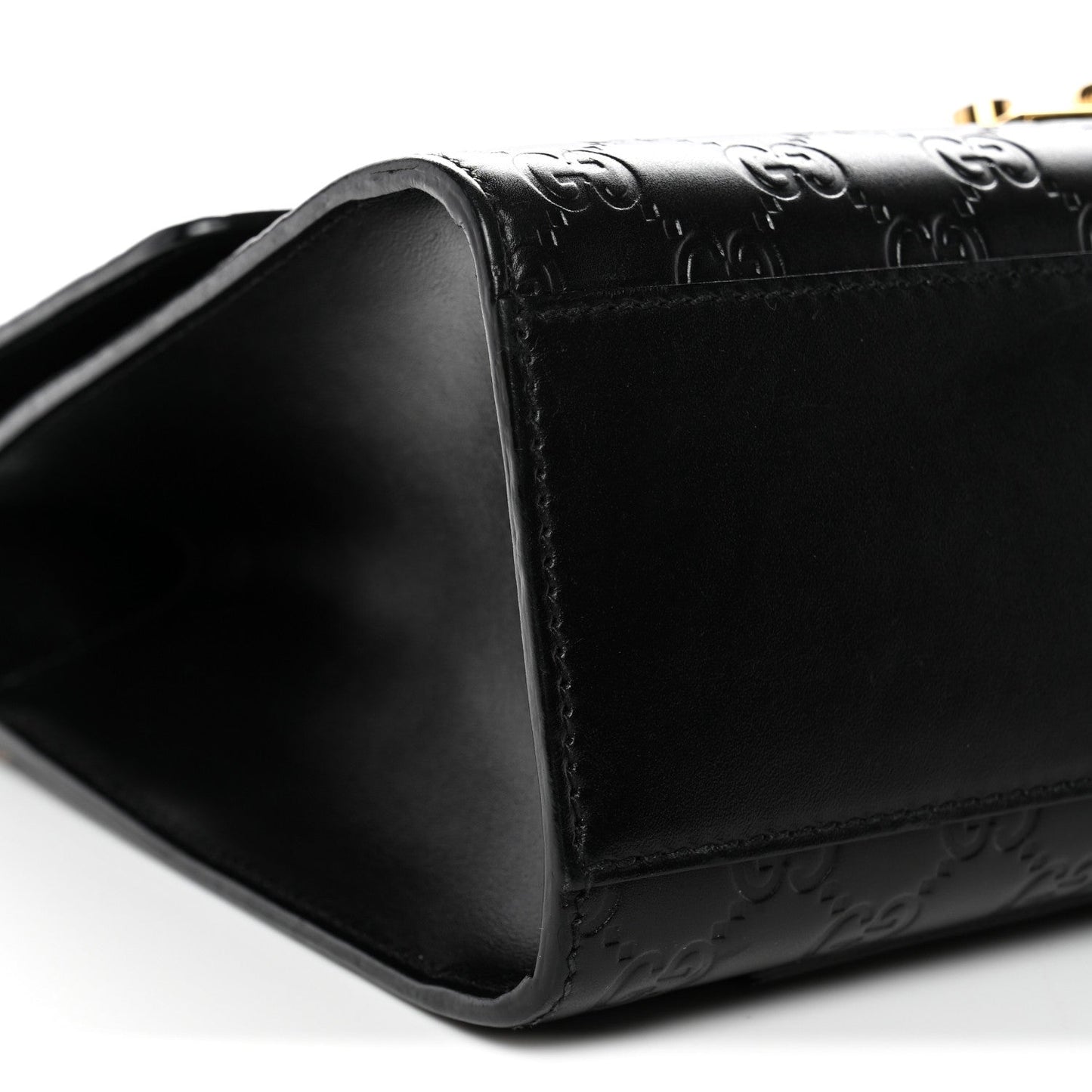 Guccissima Medium Padlock Shoulder Bag Black