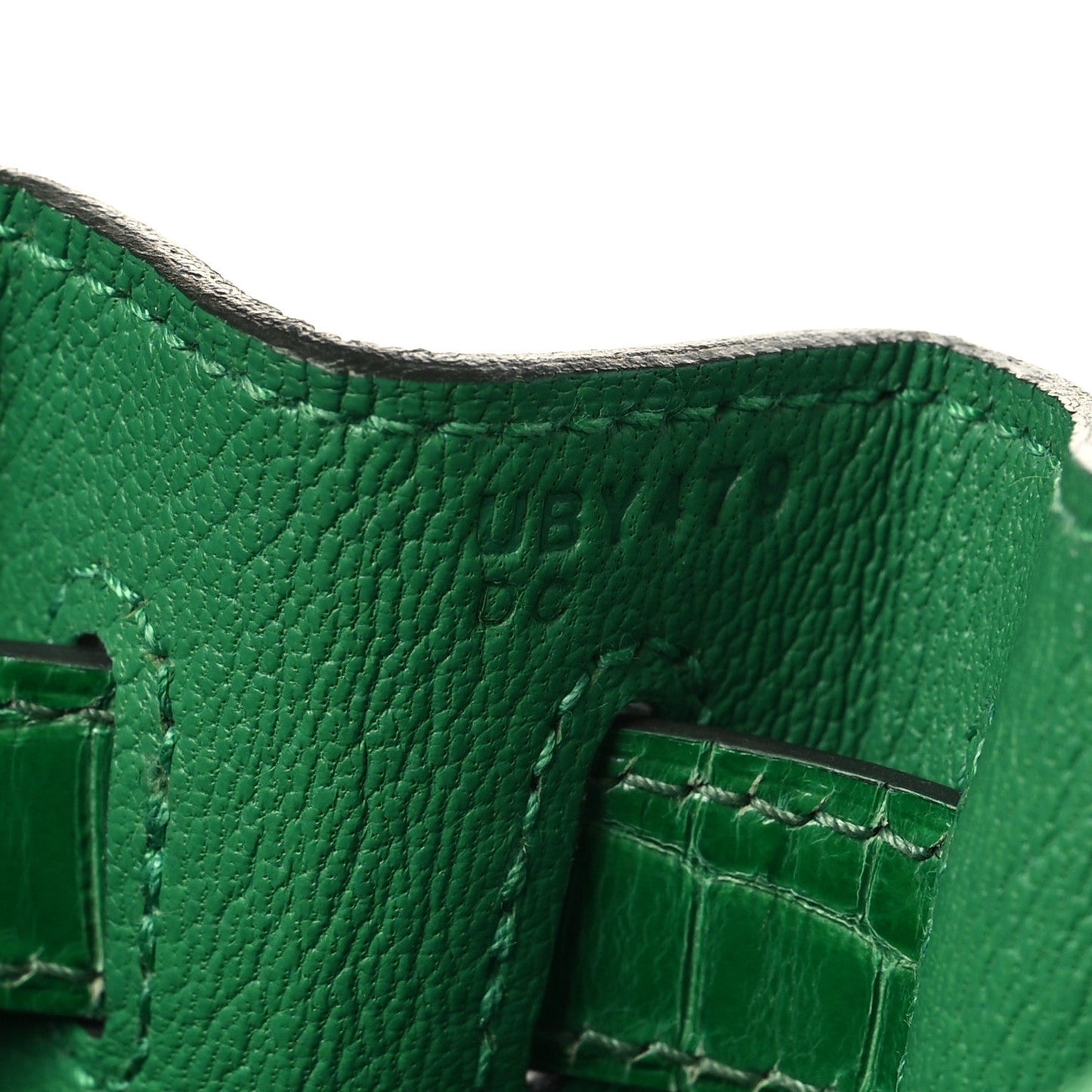 Togo Shiny Niloticus Crocodile Kelly Retourne Touch 28 Bambou