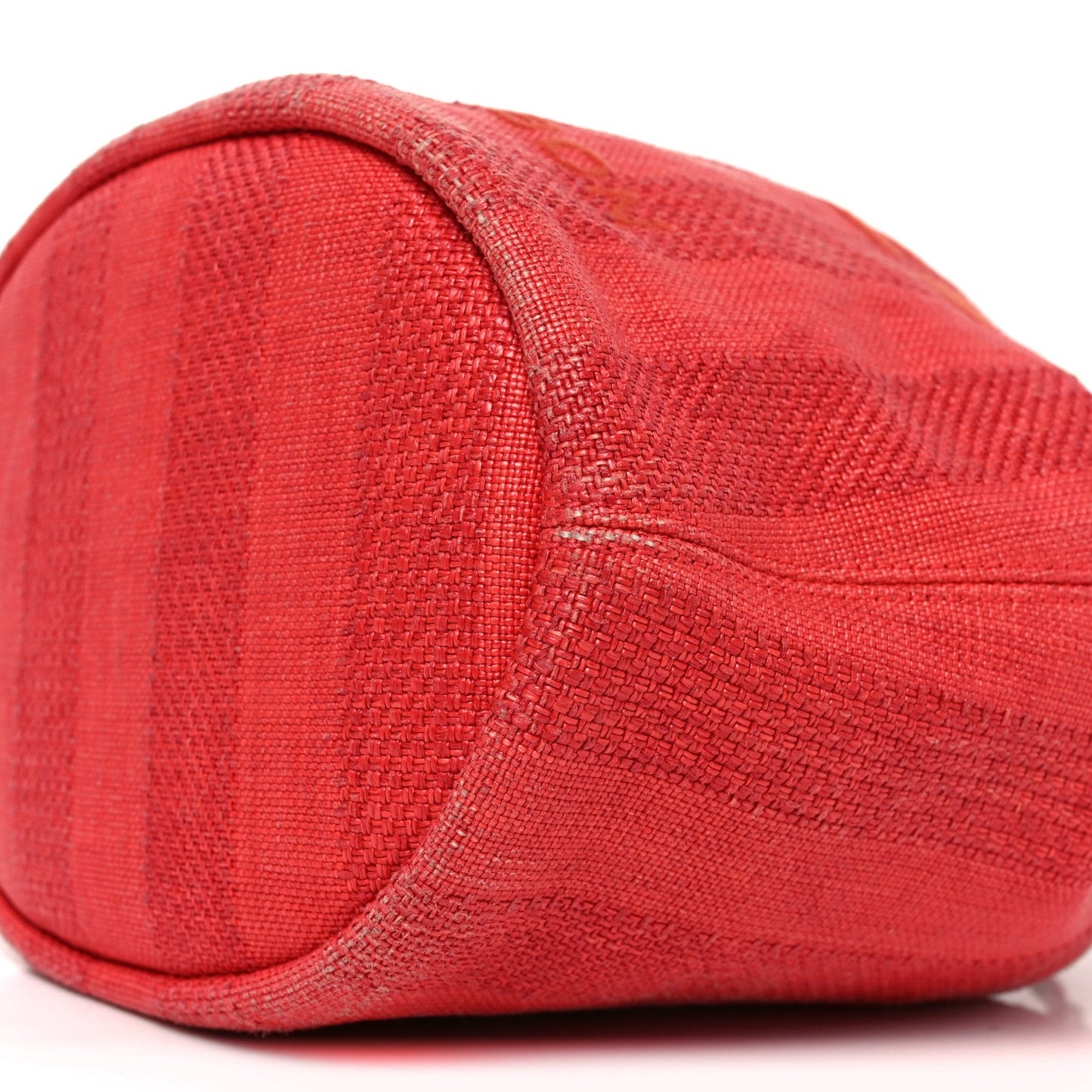 Mixed Fibers Striped Deauville Drawstring Bag Red