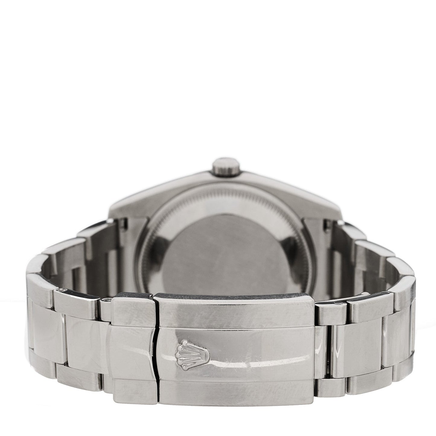 Stainless Steel 18K White Gold Diamond 34mm Oyster Perpetual Date Watch White Roman 115234