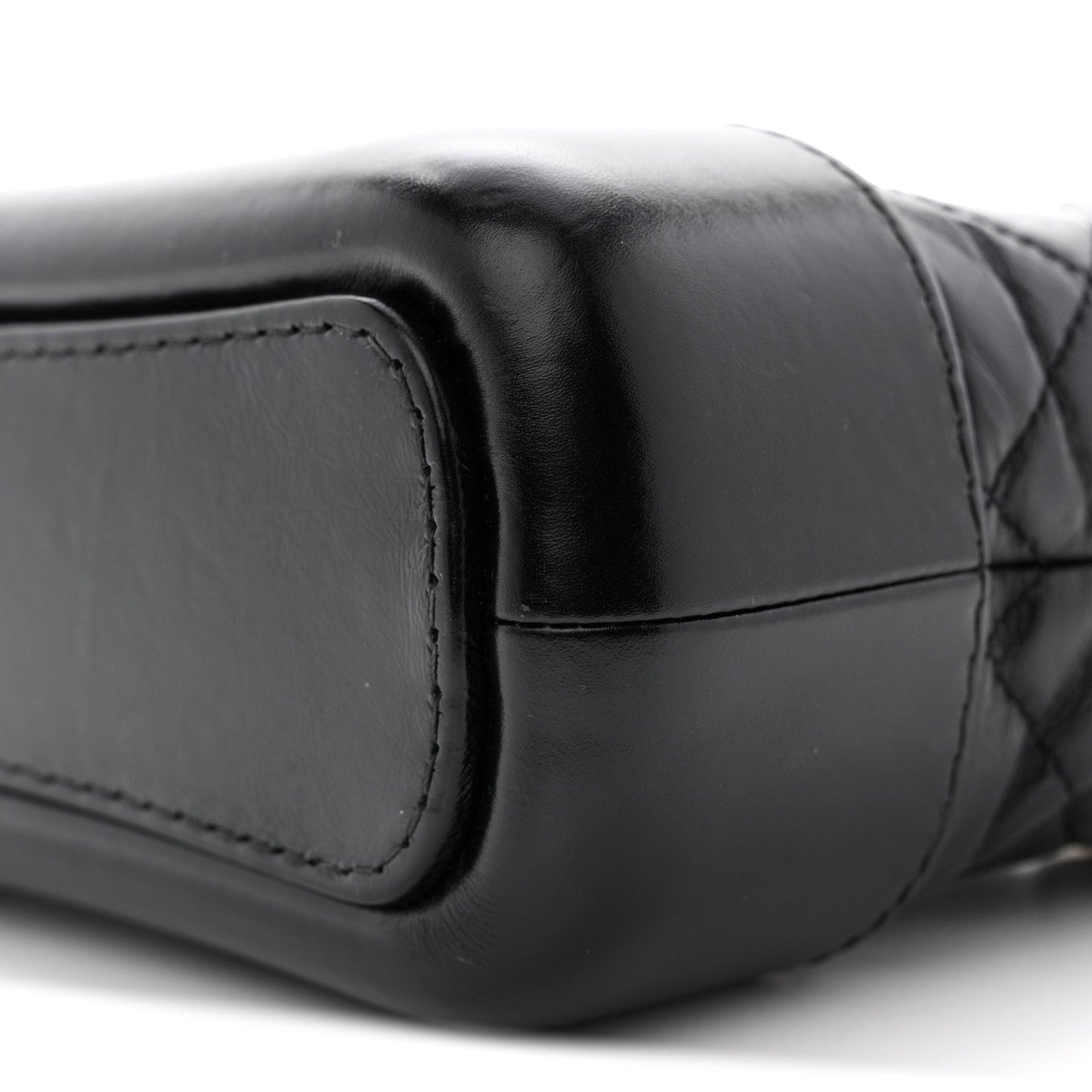 Aged Calfskin Quilted Small Gabrielle Hobo Black