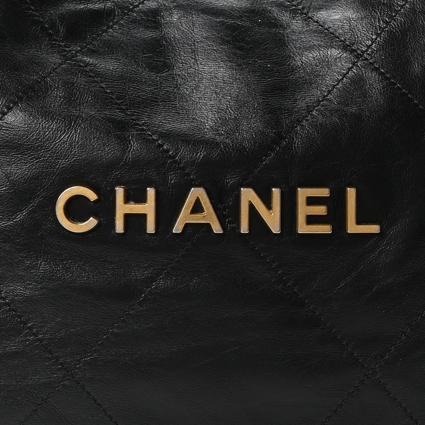 Shiny Calfskin Quilted Small Chanel 22 Black