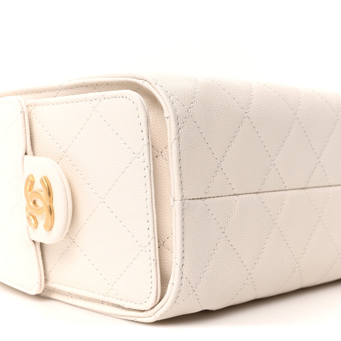 Caviar Quilted Mini Chanel 25 Handbag White