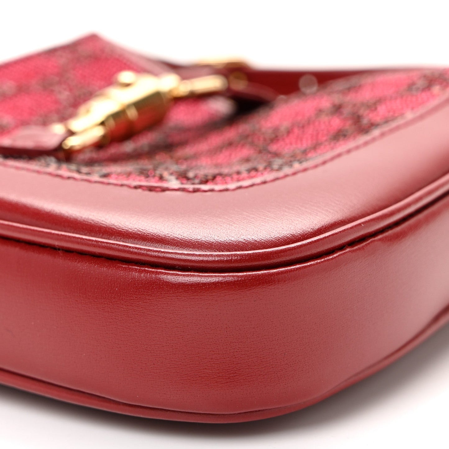 Calfskin Beaded Embroidery GG Monogram Mini Jackie 1961 Cherry Red