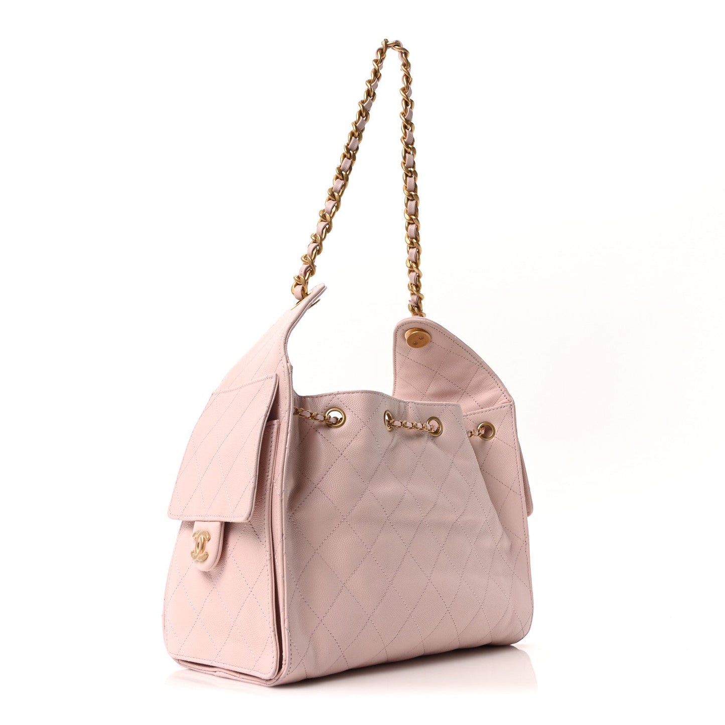 Caviar Quilted Small Chanel 25 Handbag Light Pink