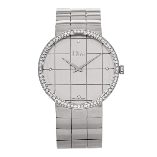 Stainless Steel Diamond Bezel 38mm La D De Dior Quartz Watch