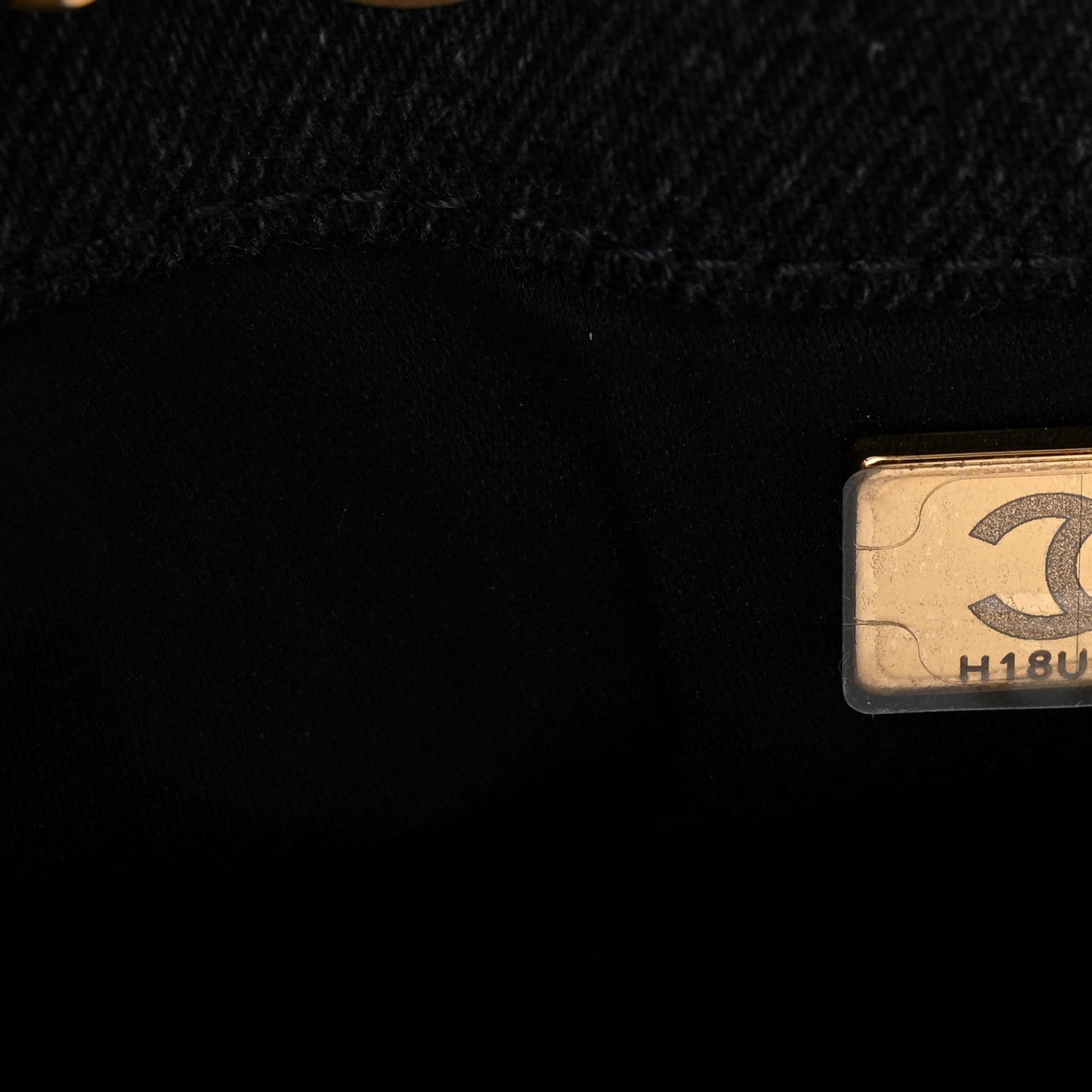 Washed Denim Quilted Small Chanel 25 Handbag Black