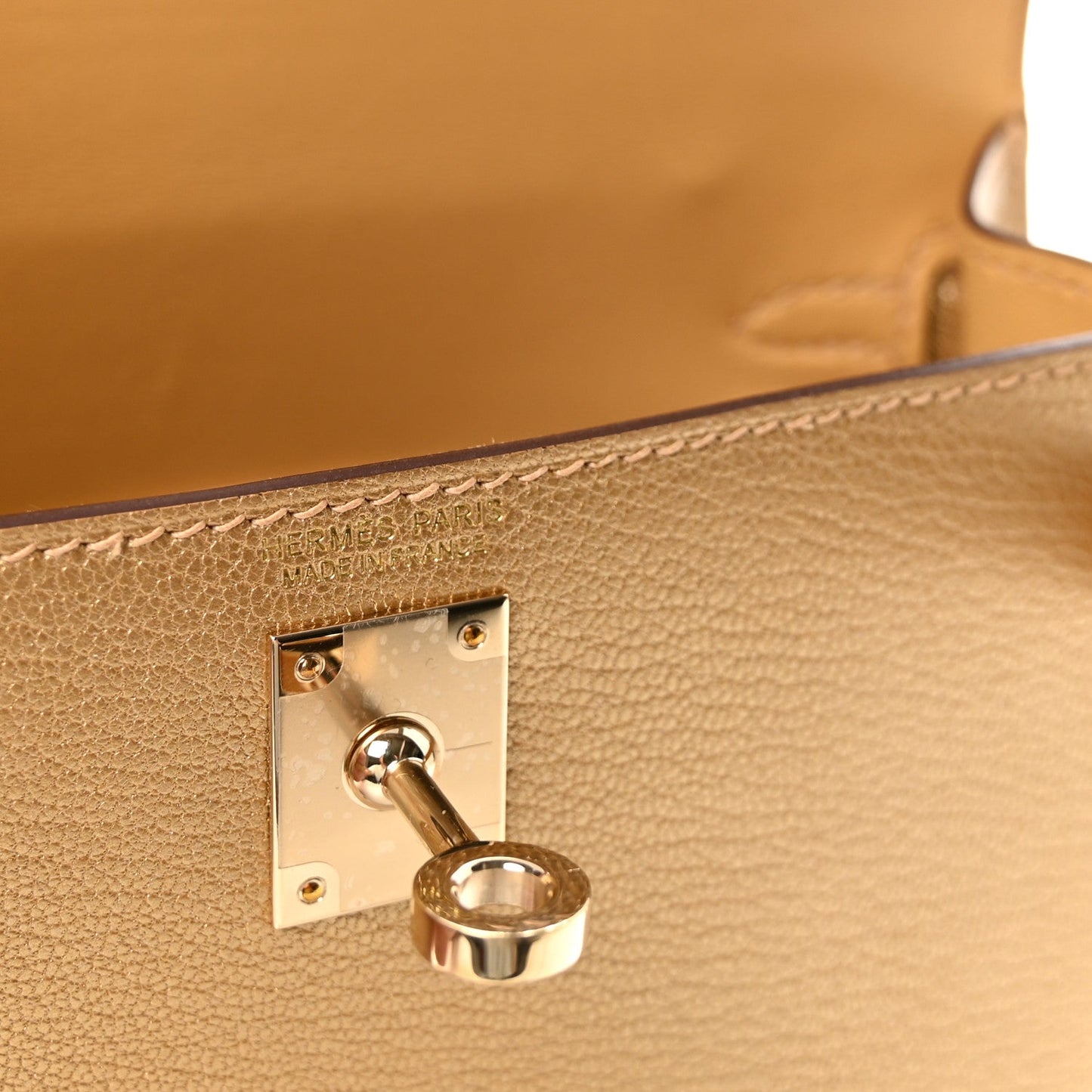 Metallic Chevre Chamkilight Mini Kelly Sellier 20 Dore