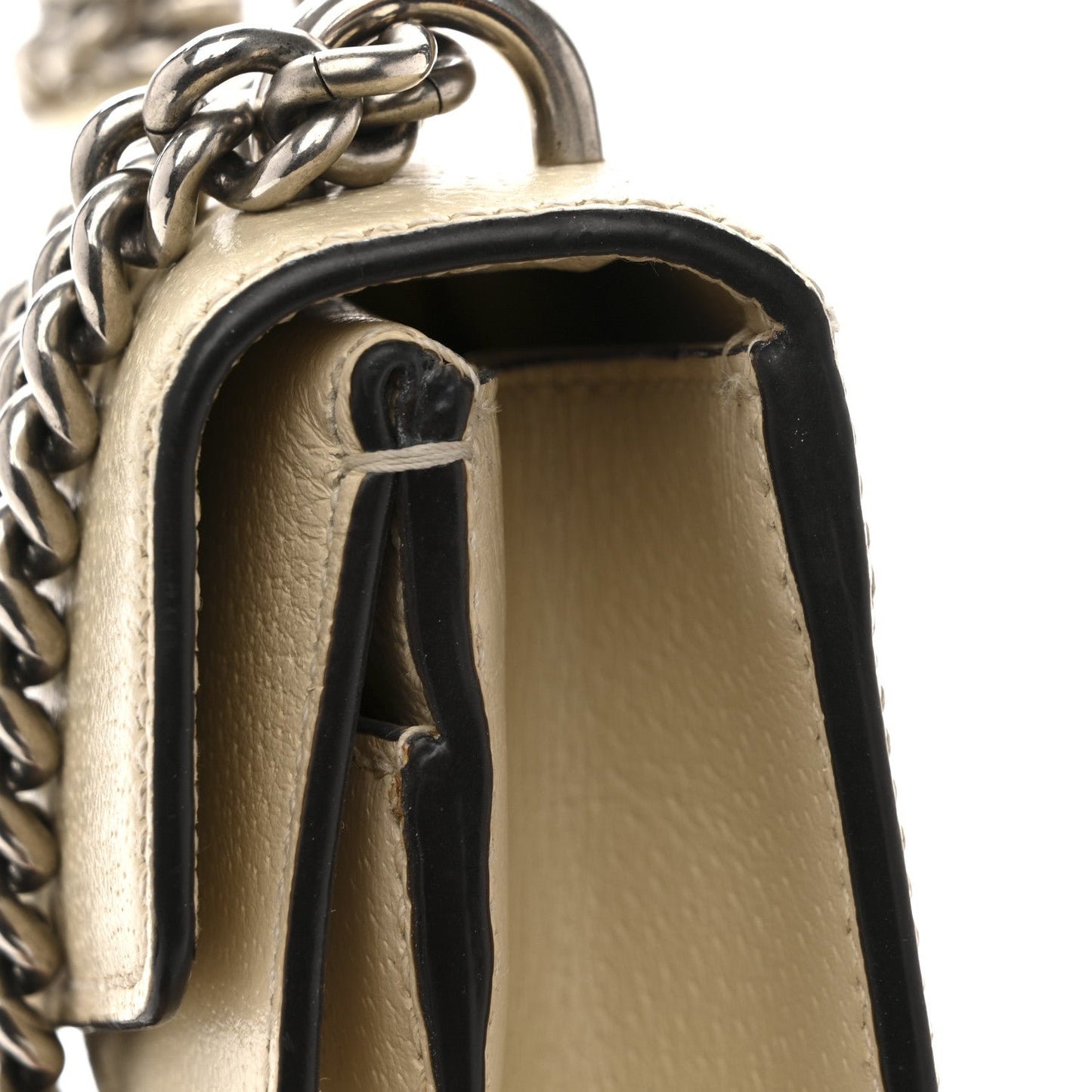 Textured Calfskin Crystal Mini Dionysus Shoulder Bag Mystic White