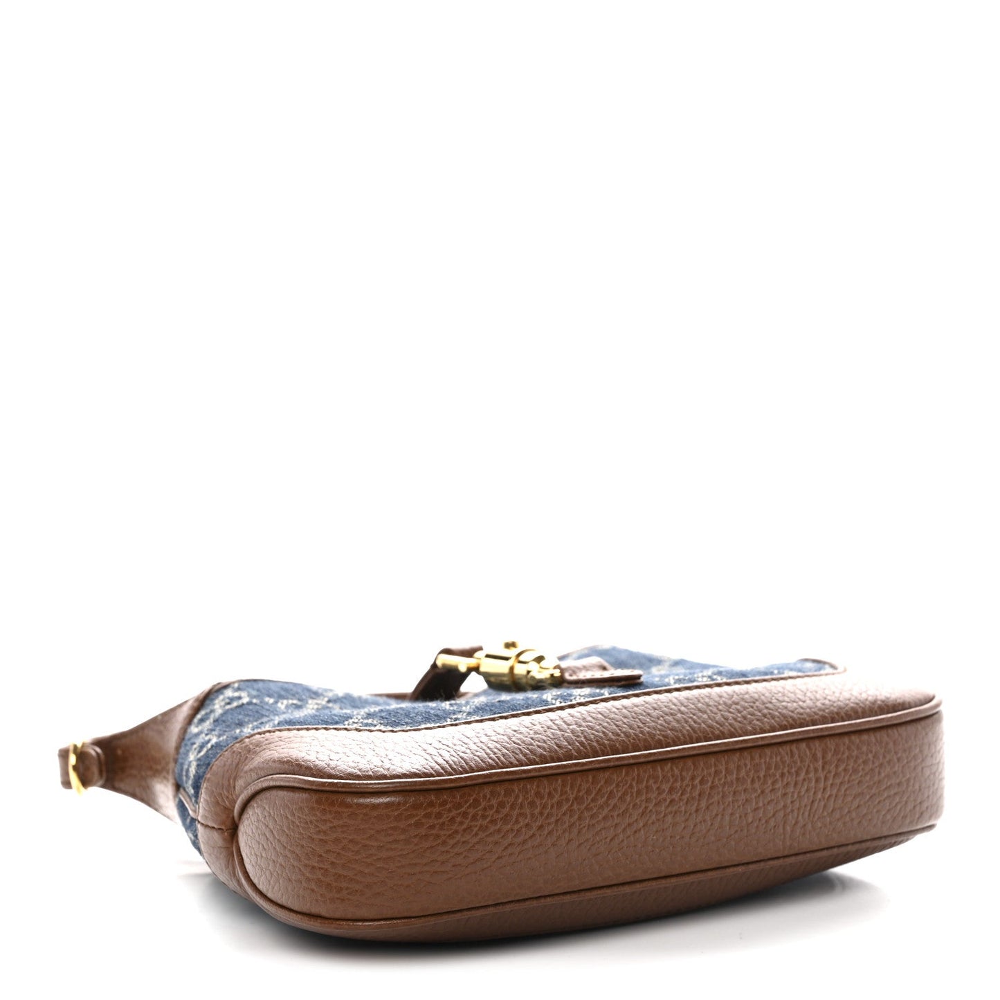 New Denim GG Monogram Calfskin Mini Jackie 1961 Hobo Blue Tea Cuir