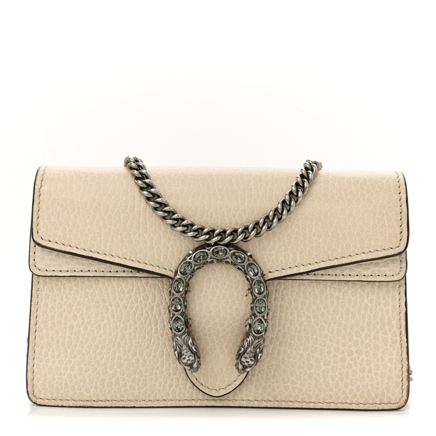 Dollar Calfskin Crystal Super Mini Dionysus Shoulder Bag Mystic White Black Diamond